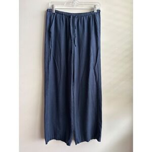 Hollister Navy Blue Linen Blend Pants Women Size XS